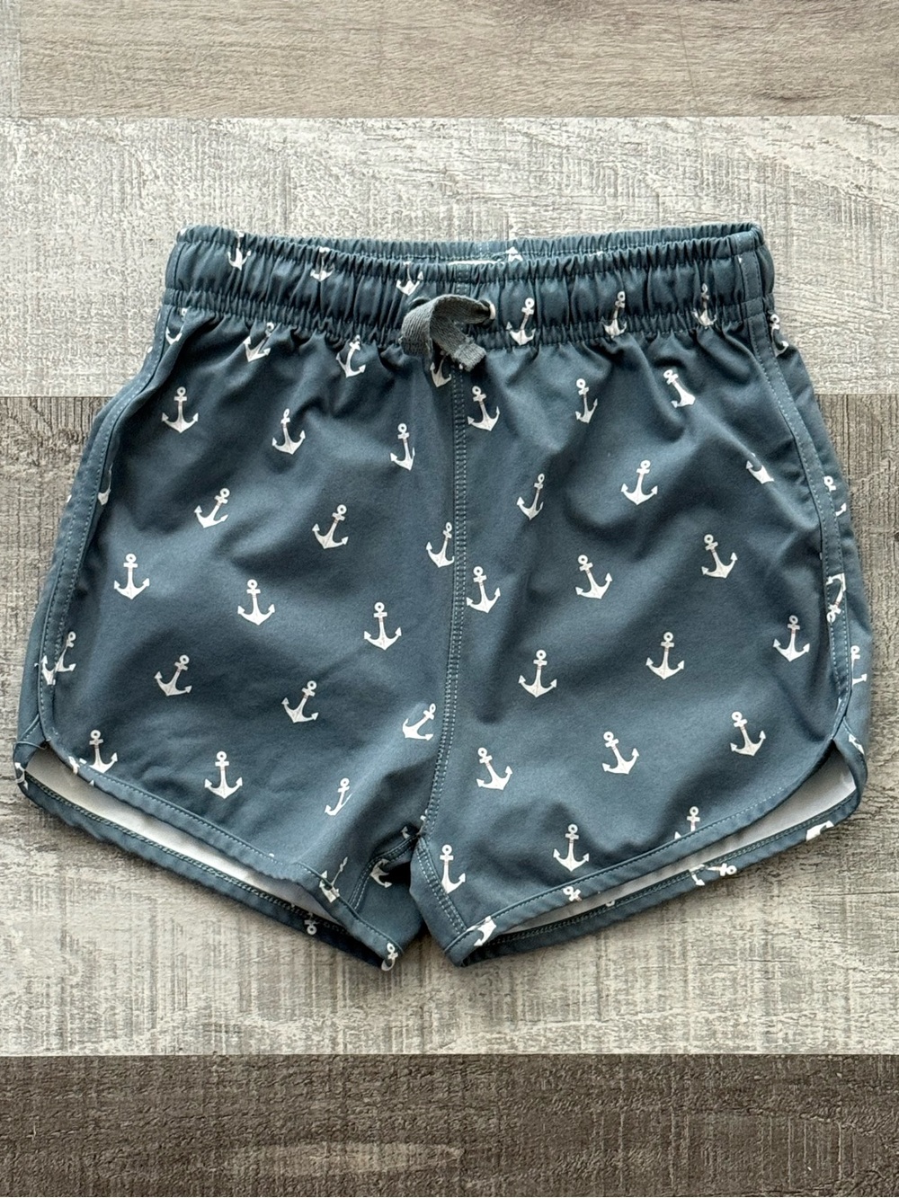 Rylee + Cru Slate Blue Anchor Swim Shorts